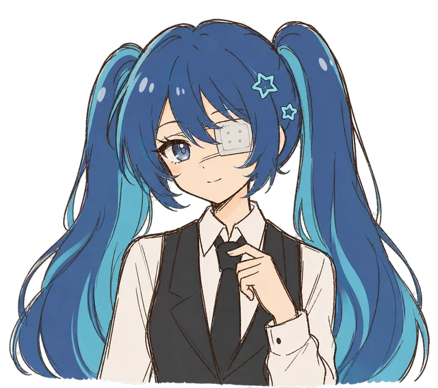 Hand-drawn upper-body portrait of Hatsune Miku
